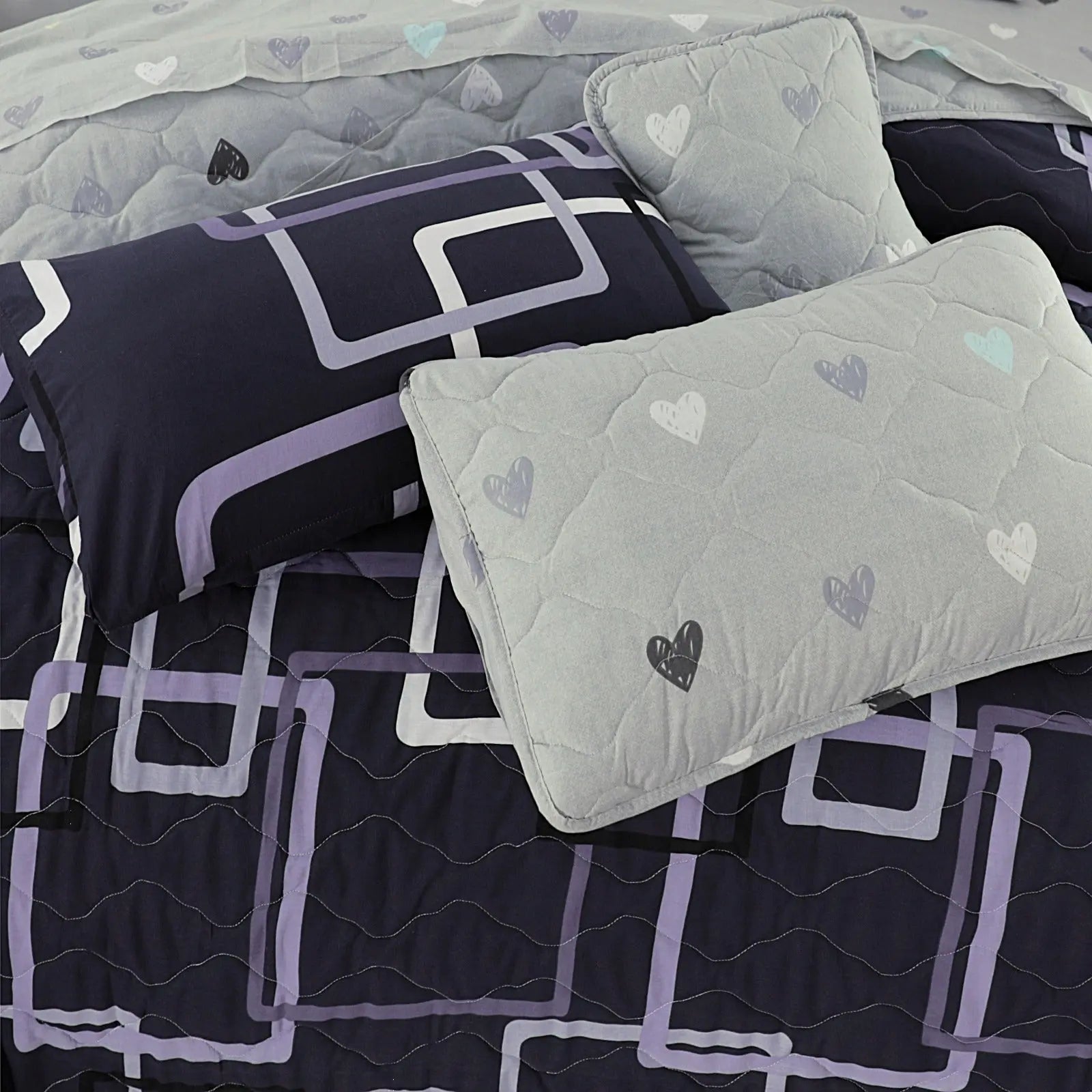 Purple Grey Horizon 7-Pcs Cotton Punch