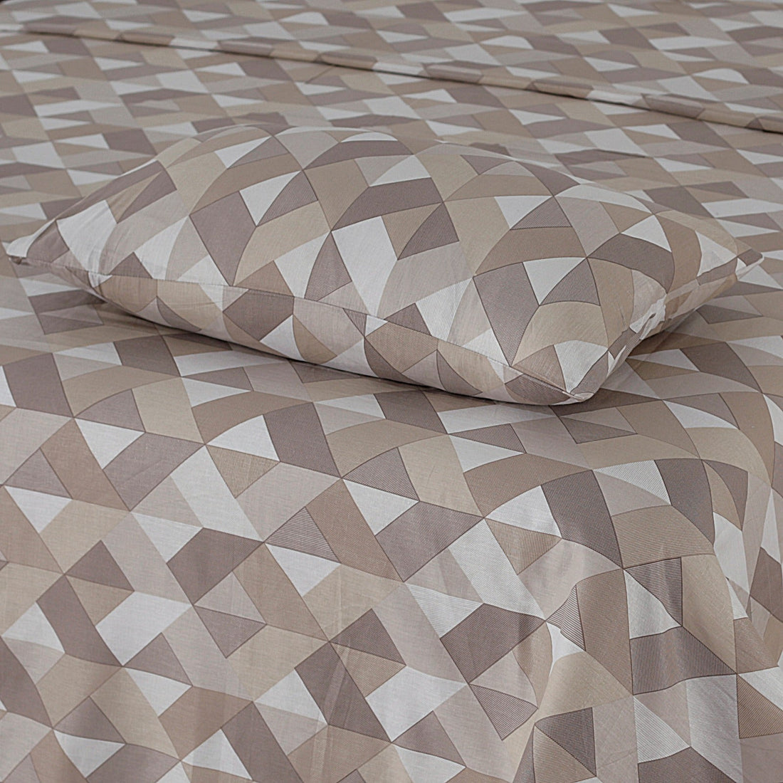 Caramel Percale Geometry 3Pcs Printed Cotton Punch