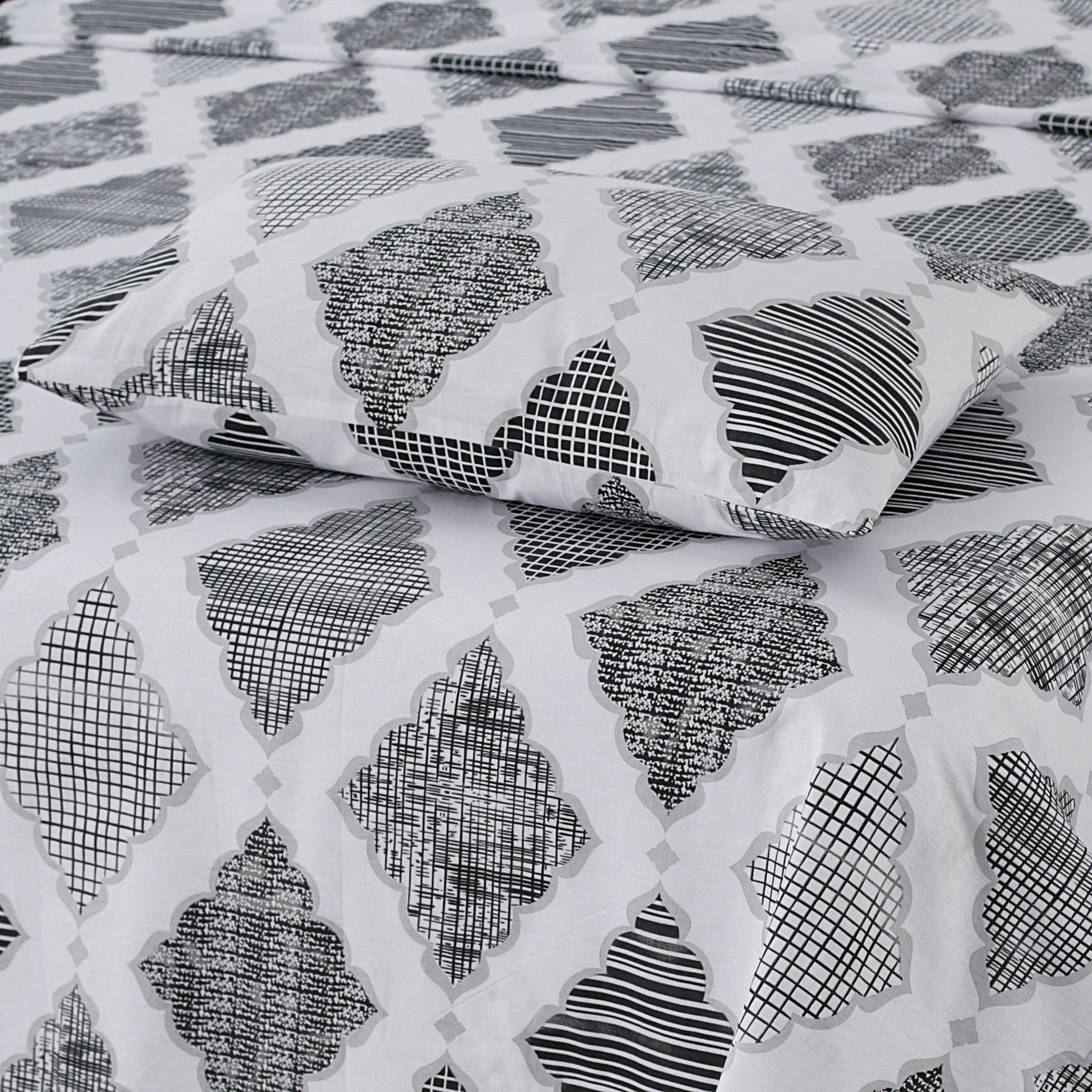 Elite White 3Pcs Printed Cotton Punch