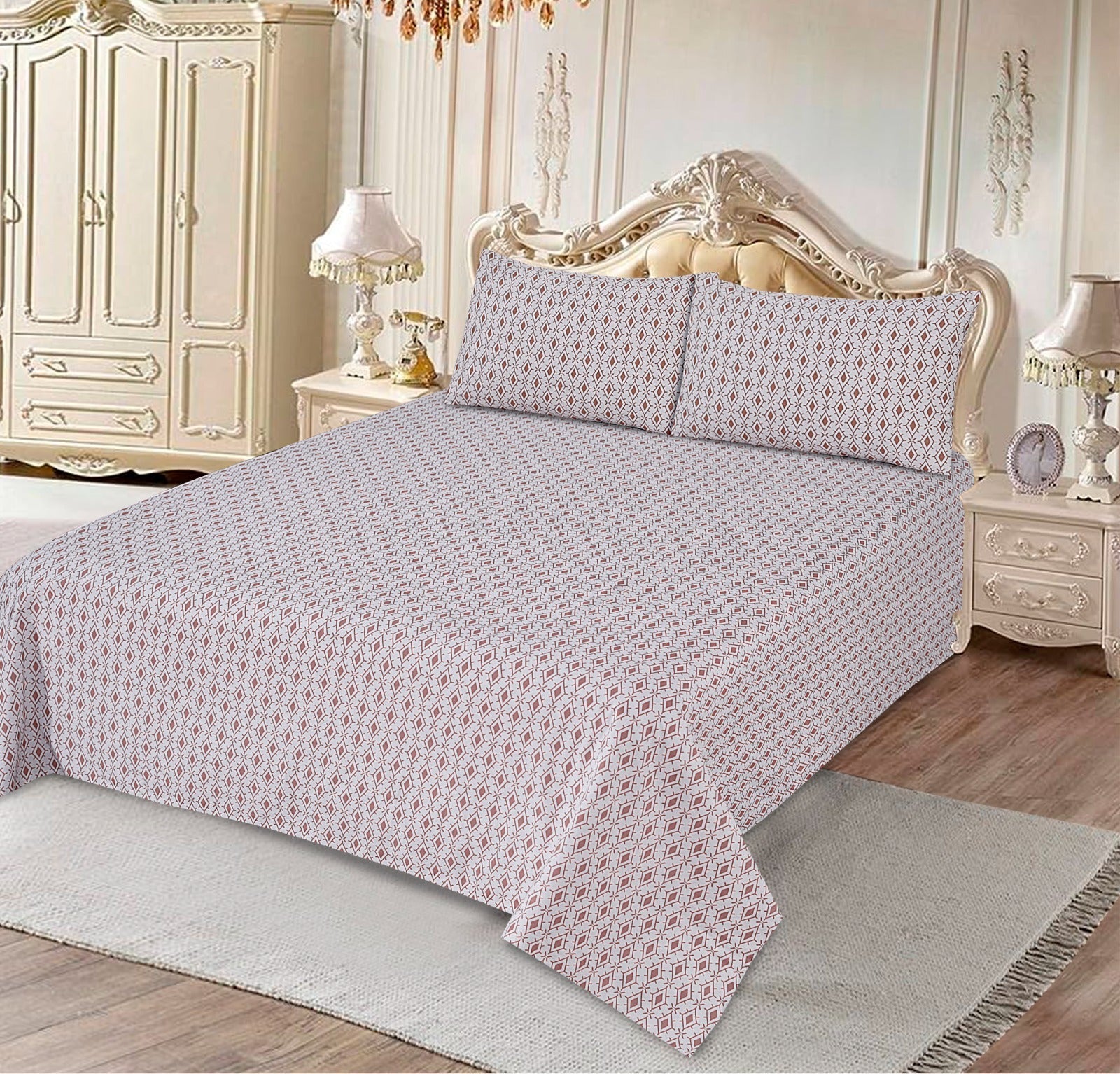 Percale Box Rust 3Pcs Printed Cotton Punch