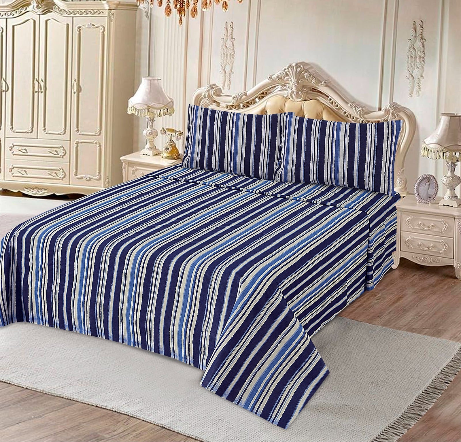 Pure Strips  3Pcs Cotton Printed Cotton Punch