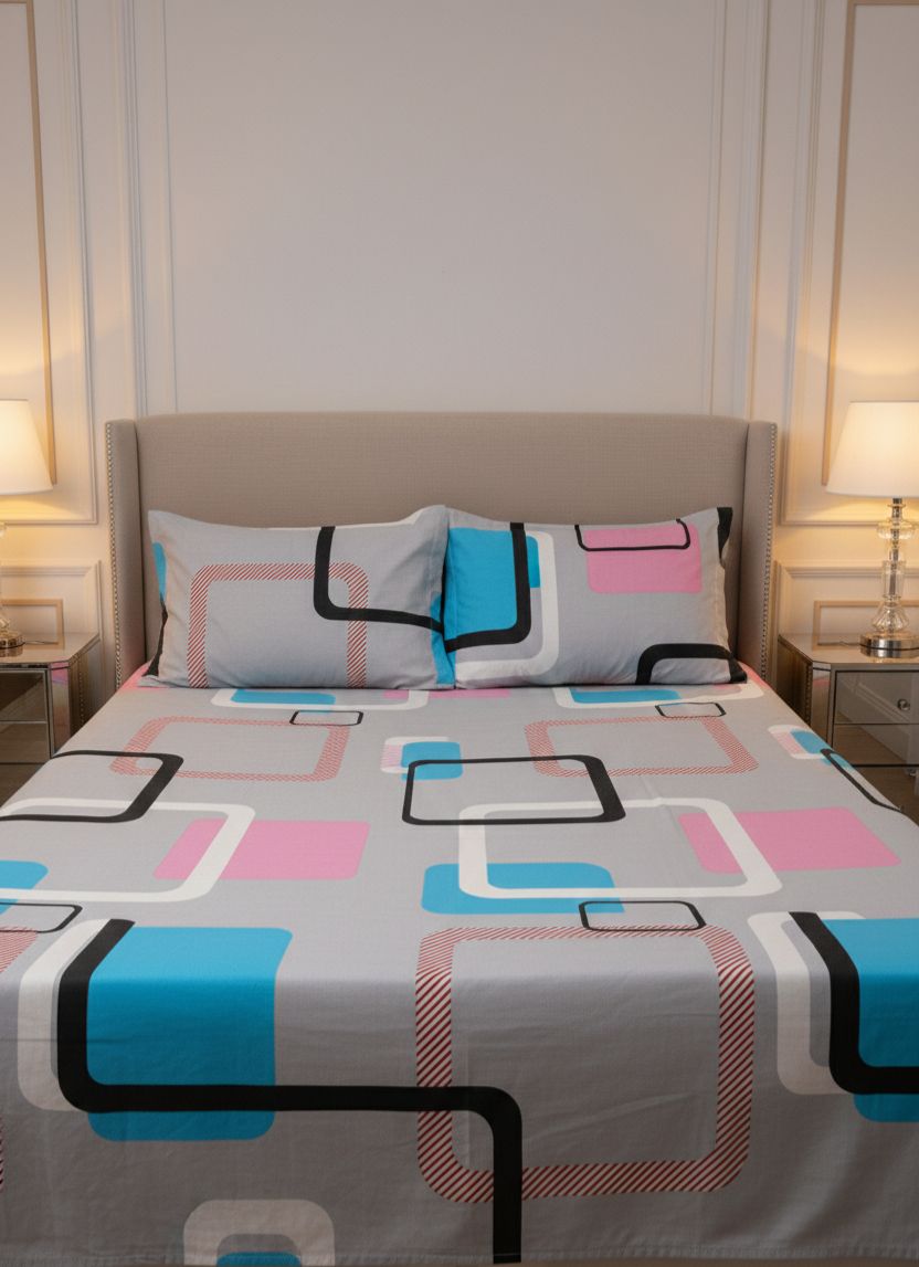 Pink Blue Fusion -Cotton