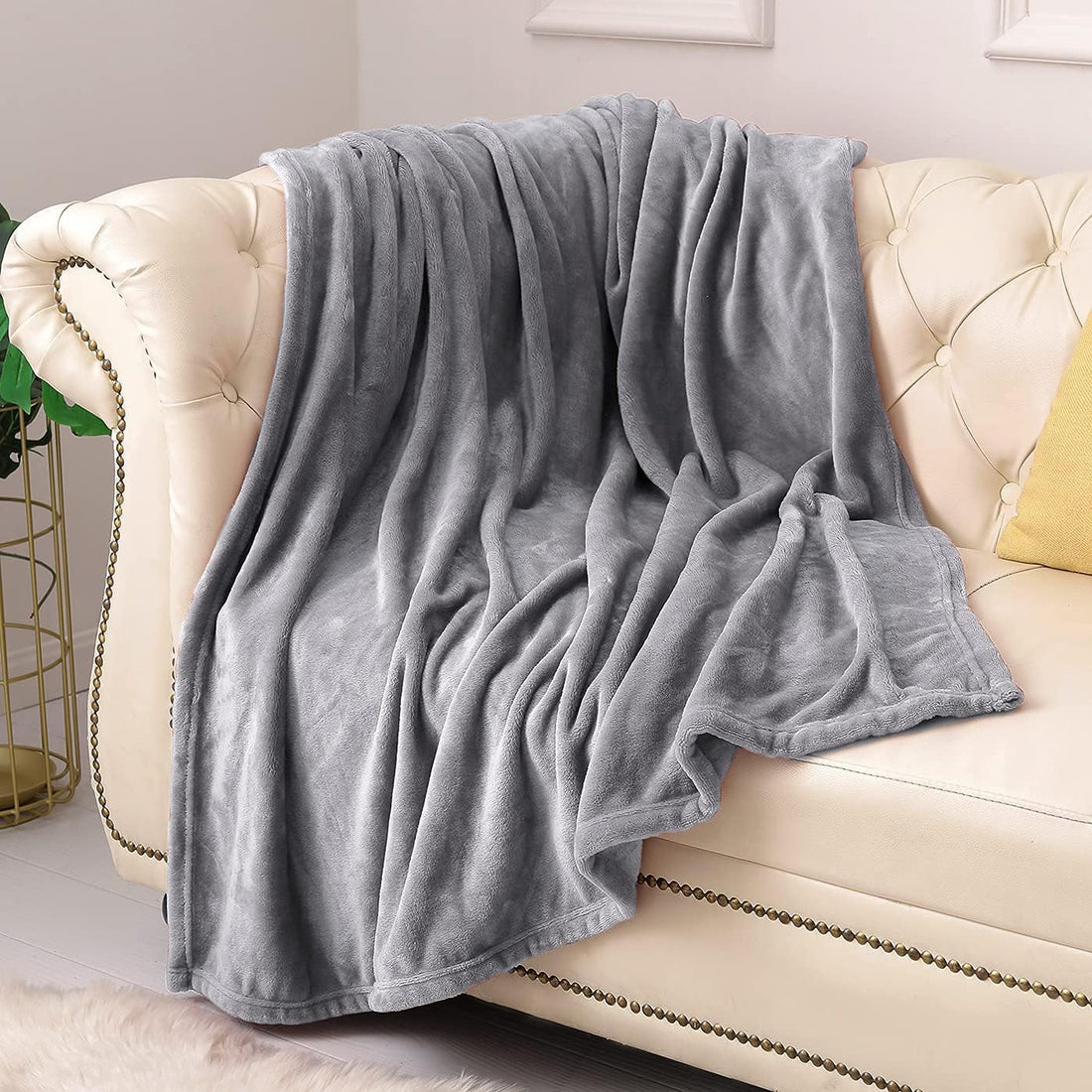 Ac Blanket Silver - Oversized - Faux Fur Fluffy
