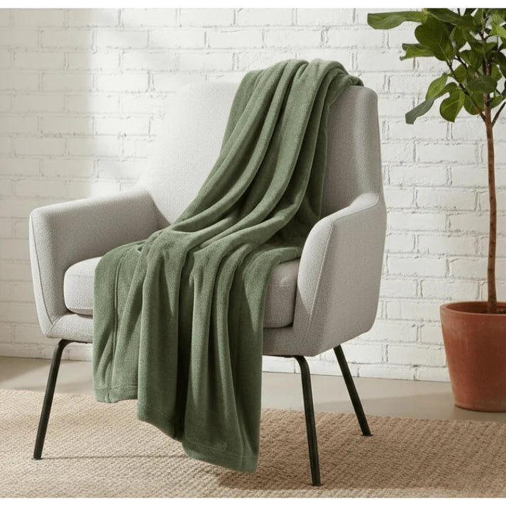 Ac Blanket Olive - Oversized - Faux Fur Fluffy