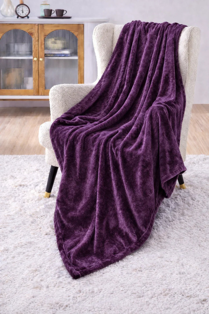 Ac Blanket Purple Pure - Oversized - Faux Fur Fluffy