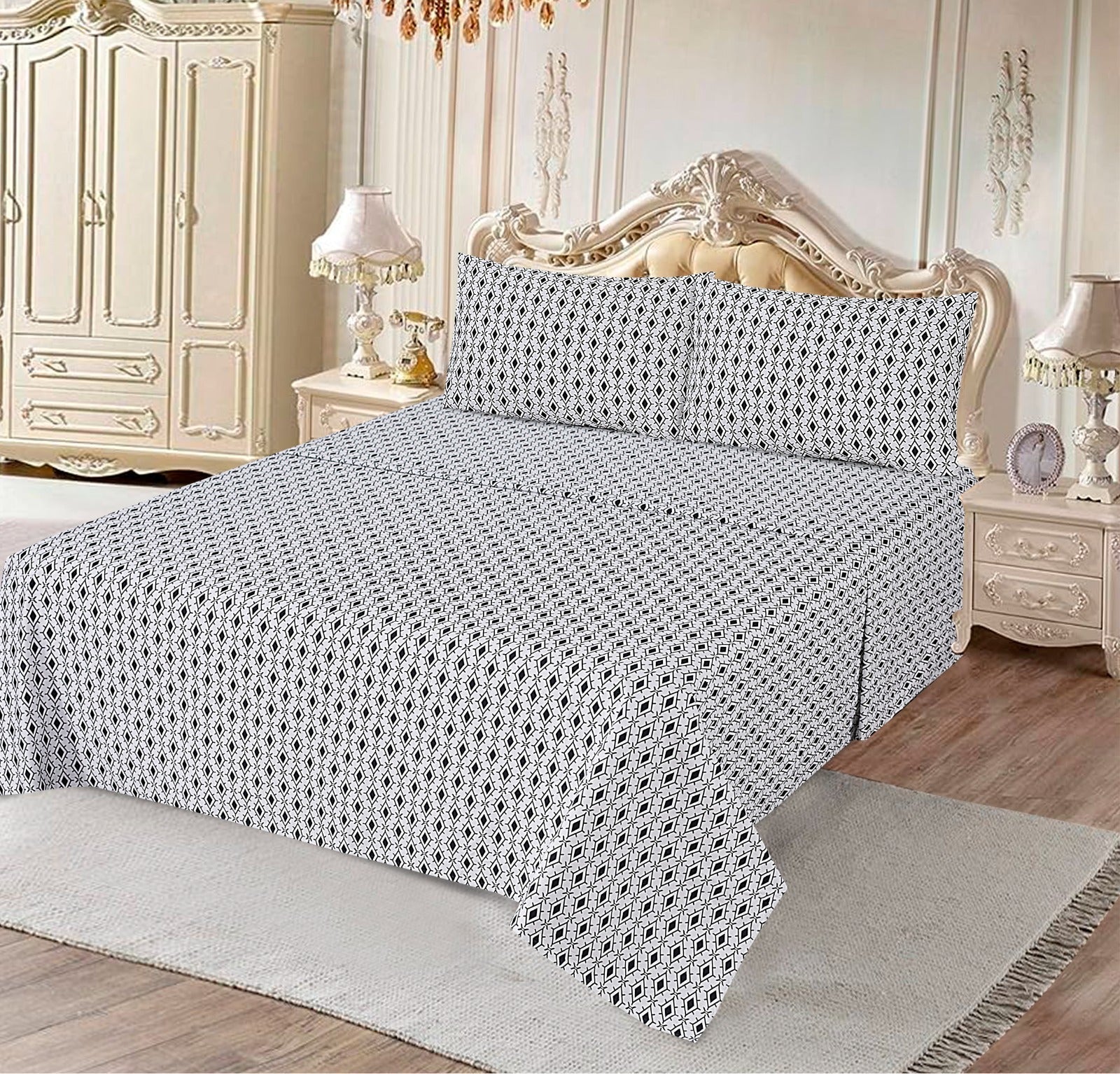 Percale Box Black 3Pcs Printed Cotton Punch