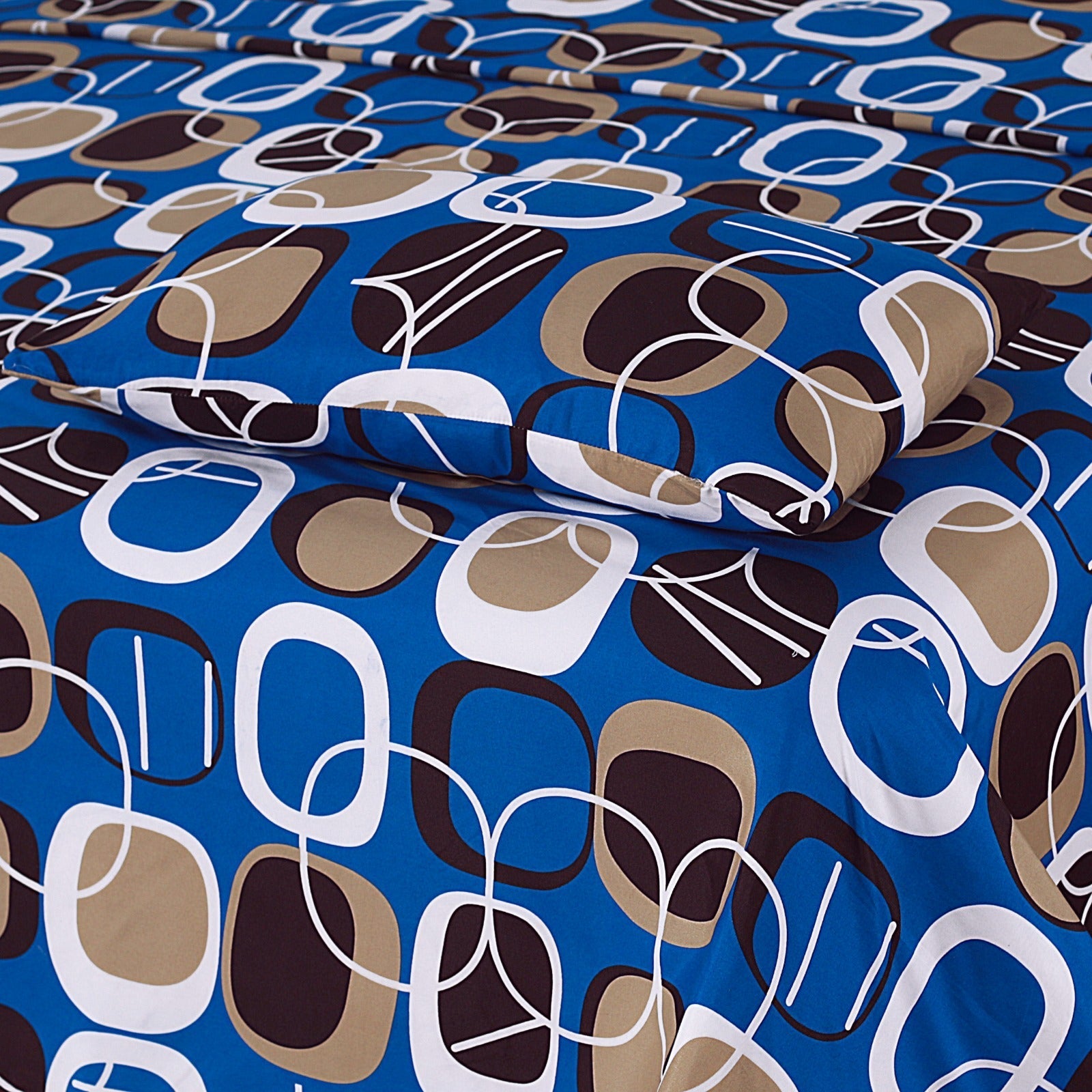 Retro Blue 3Pcs Printed Cotton Punch