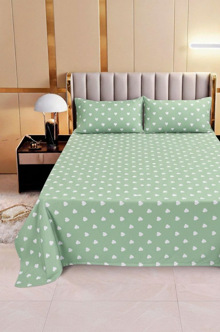Hearts On Green - Cotton