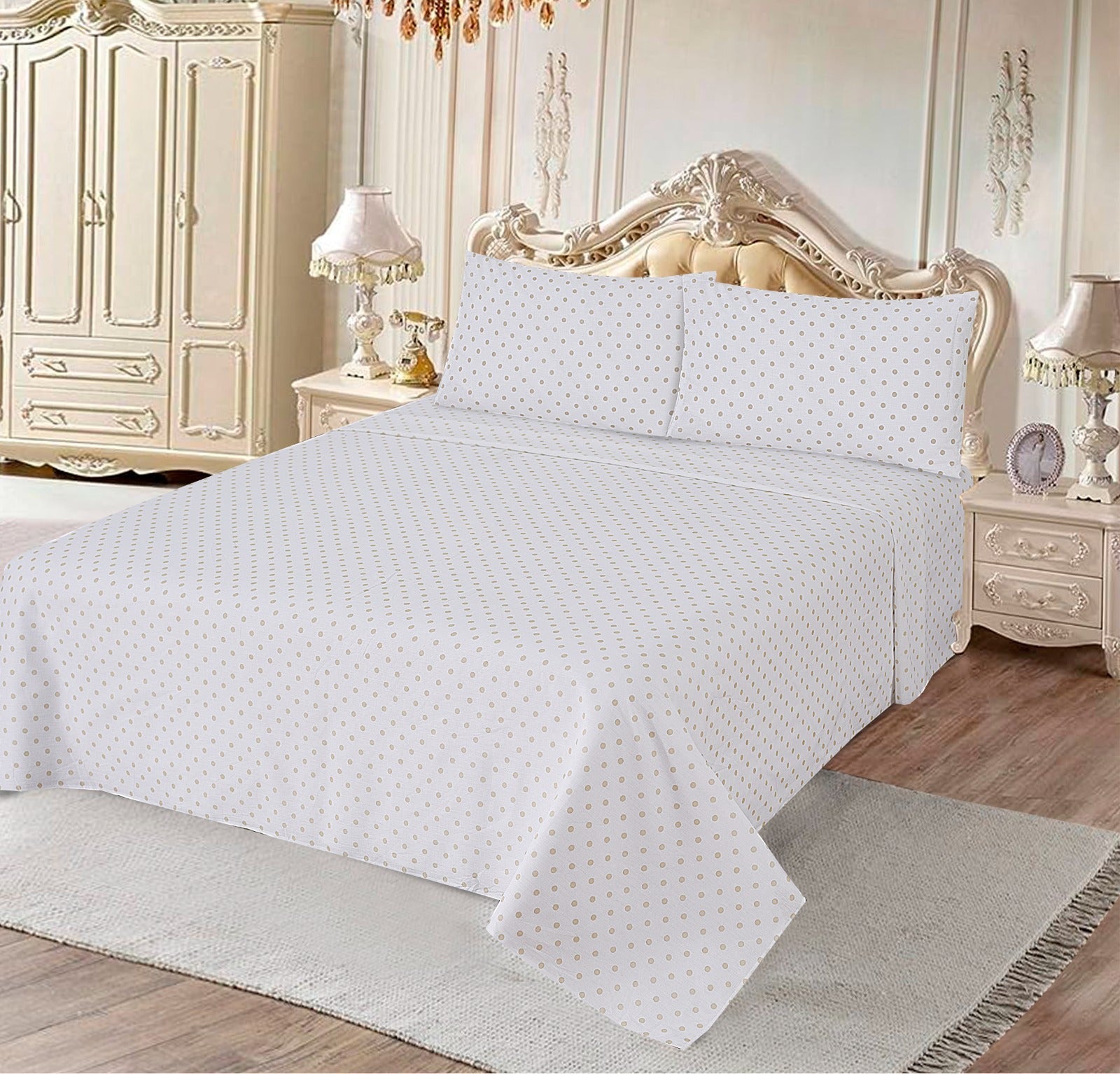 Golden Polka Dots 3Pcs Printed Cotton Punch